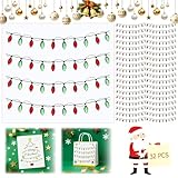8 Sheets Christmas Lights Stickers for Crafts,32PCS 3D Christmas Light Embellishment Stickers,Glitter Glue Stickers for Festive Crafts, Scrapbooking and Decoration