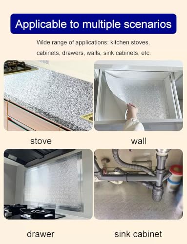 Cubierta de aluminio para cocina forro adhesivo duradero y protector de pared 8