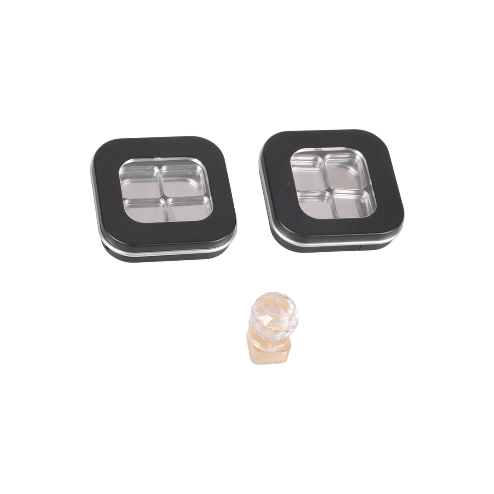 HENYGEN Of 2 Fashion Shut Powder Box Fit Featuring Press Stamp Technology for Stable Powder Positioning Sturdy Cosmetics Case
