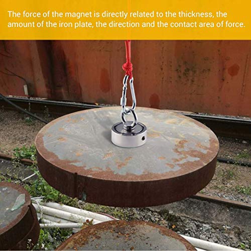 Wukong Double-Sided Fishing Magnets Set,960 LBS Pulling Force Strong Neodymium Magnet with Heavy Duty Rope for Magnet Fishing,2.95" Diameter - Magnet for River or Lake Fishing