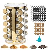 EYSOO Spice Rack with 20 Empty Jars Rotating Spice Rack Spice Jars Rack Spice Jars Set Spice Rack...