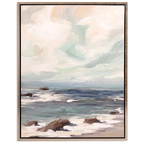 Patton Wall Decor Stormy Shore Coastal Framed Canvas Art Cover