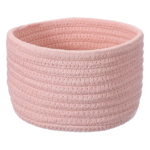 QUARKZMAN Pink Petit Panier De Rangement Tissé En Corde De Coton, Panier De Rangement Pour...