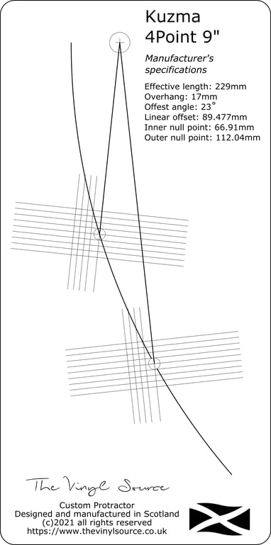 Cartridge Arc Protractor for Kuzma 4Point 9"