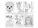 Halloween Coloring Postcards for Adults & Kids, Set of 6 Colorable cards to Wish Family, Friends & Teachers, Size 5 x 7 Inches