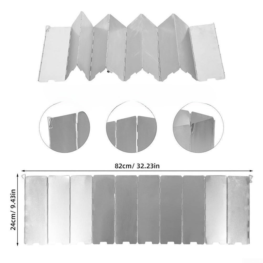 Protector Viento Ajustable 8-12 Placas Acampar Senderismo(12-piece Pack)
