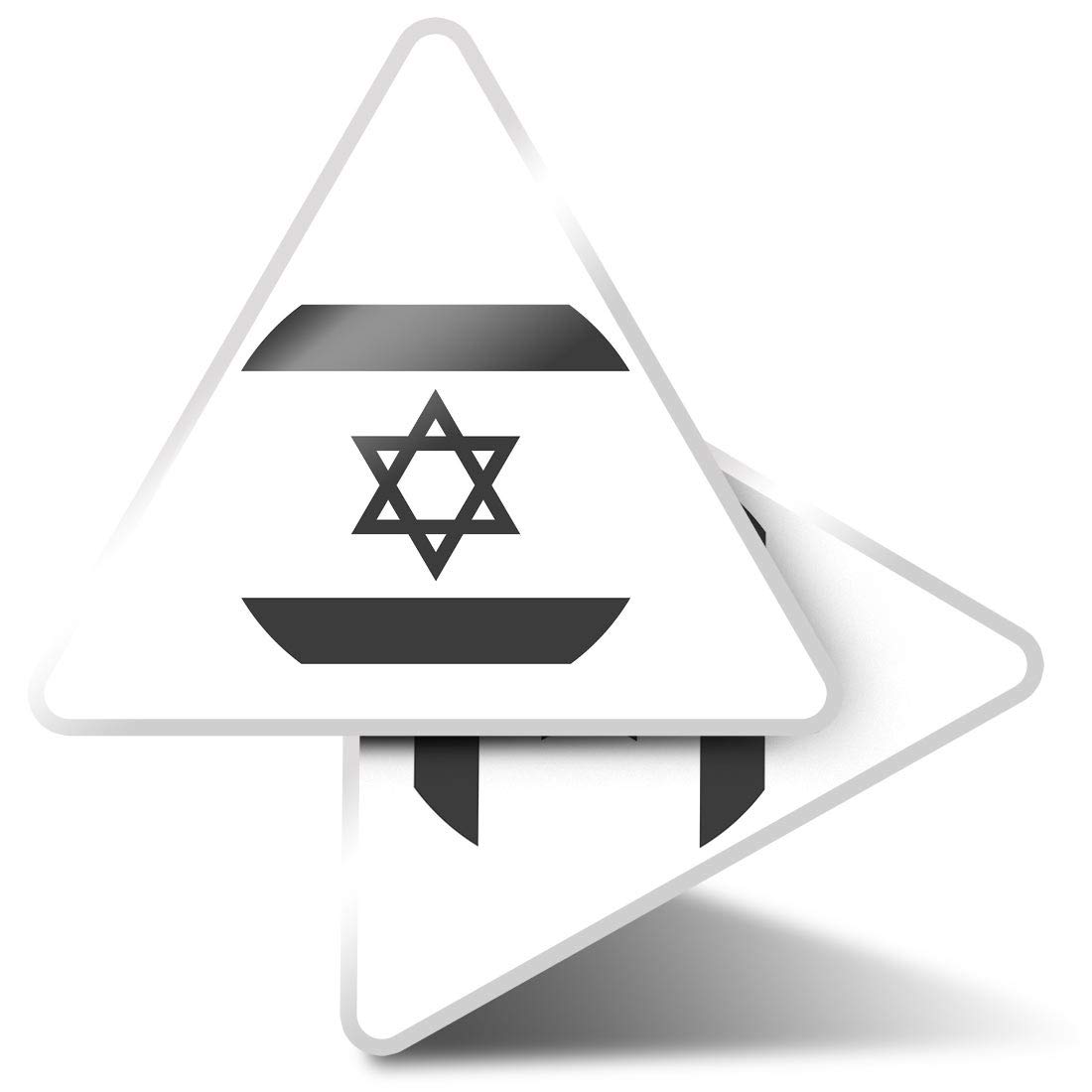 Destination Vinyl Ltd Multi 2 X Triangle Stickers 10Cm - Bw - Israel East Jerusalem Laptop Tablet Luggage Scrapbook #41763