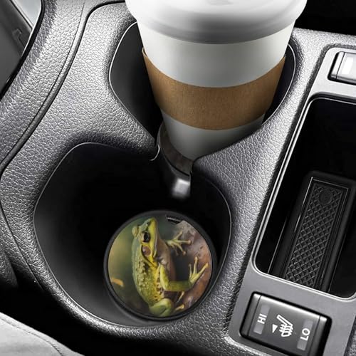 Portavasos para auto 2 unidades con diseño Frog on Stone miniatura 6