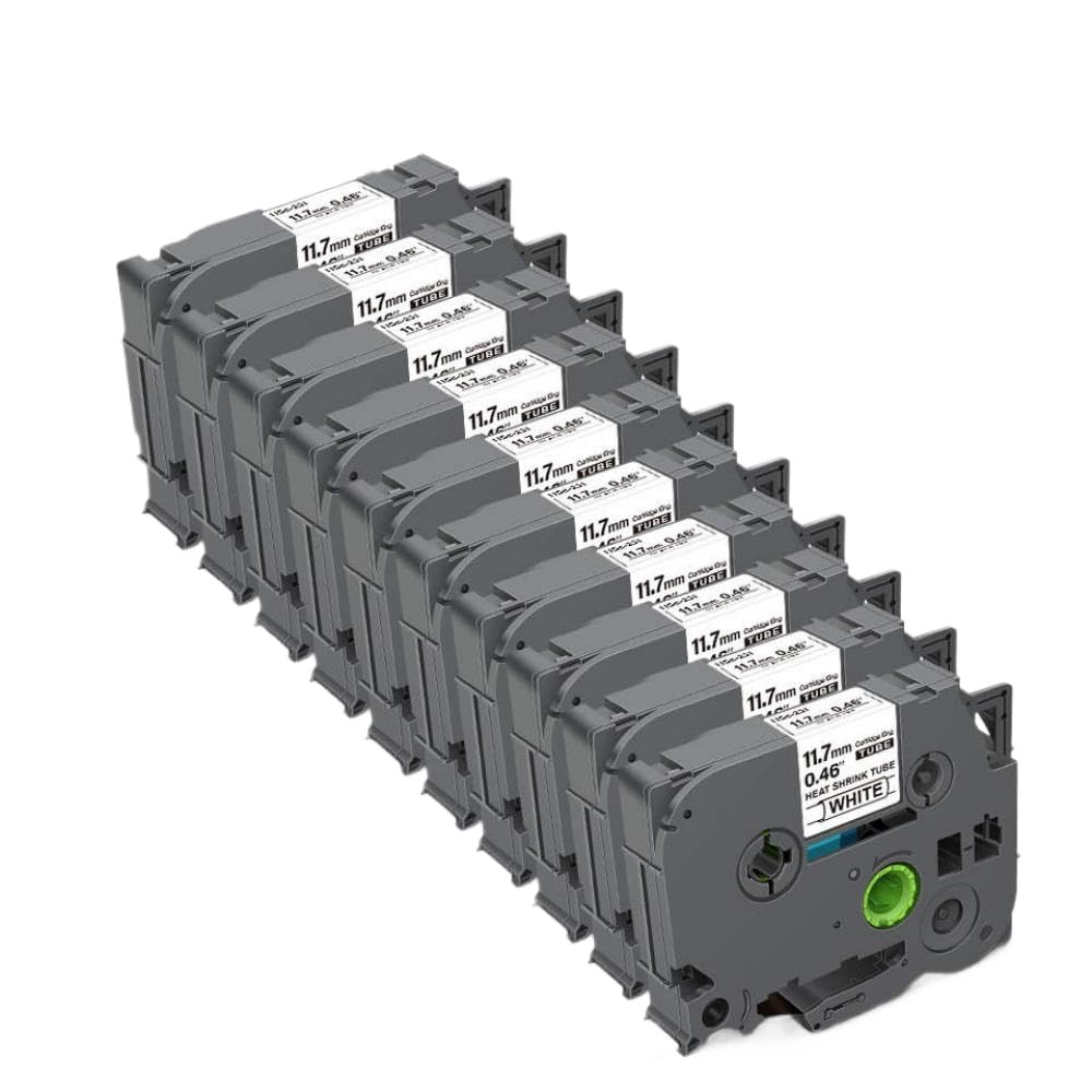 Paquet de 10 rubans thermorétractables HSe231 HSe221 HSe211 HSe241 HSe641 HSe631 compatibles avec l'étiqueteuse(Black on White 05)