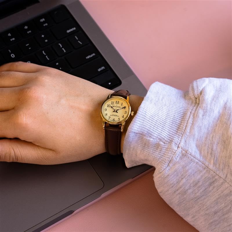 Miykon Ladies Watches for Women - Dainty Analog Womens Watches for Small Wrists with Genuine Leather Strap, Easy Reader Nurse Watch with Second Hand - Japan Quartz, Waterproof to 100ft - Image 8