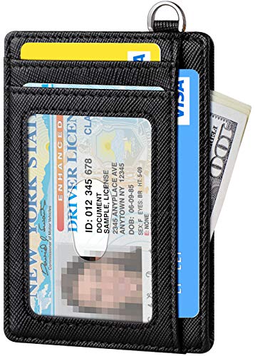FurArt Slim Minimalist Wallet, Front Pocket Wallets, RFID Blocking, Credit Card Holder for Men & Women-Saffiano Black2