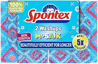 Spontex Washups Mosaik Sponge Scourers 2pk
