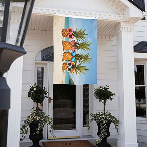 Funny Tropical Summer Beach Pineapples Flag, 3X5Ft Polyester Banner With Grommets, Garden Yard House Flags Indoor And Outdoor Sport Decoration #TOP6