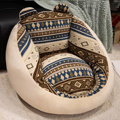 NASFH 座椅子 座布団 背もたれ フロアクッション 折りたたみ レスト 低反発 滑り止め 腰枕 オフィス用 疲れない 柔らかい チェアパッド 座面クッション カラー3 可愛い ふわふわ 55*40