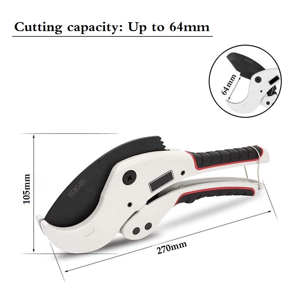 DUEBEL frez do rur PCV, grzechotka nóż do rur CPVC narzędzie do cięcia rur do PE PEX O.D. PPR do 64 mm Poly Vinyl nóż do rur z tworzywa sztucznego