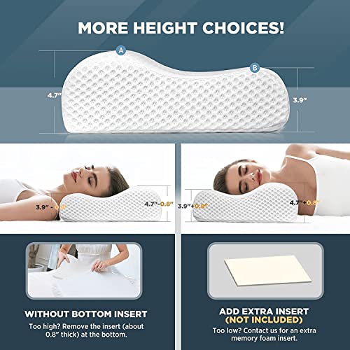 Image of TEKCOOL Cervical Memory Foam Pillow for Neck Support | 2-Year Manufacturing Warranty | Orthopedic Contour Pillow for Cervical Spine Alignment & Shoulder Support | Made in India