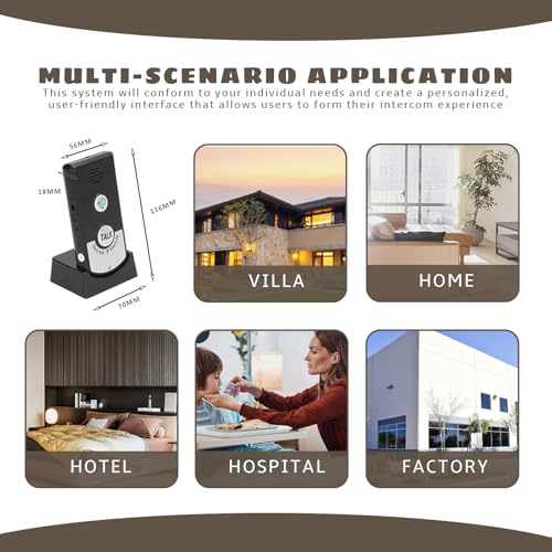 Image of Luqeeg 2 Way Voice Intercom, Super Long Range Intercomunicador, Home Security Easy Install, Waterproof Indoor Outdoor Interphone System, Fit For Home Hospital Office, Black