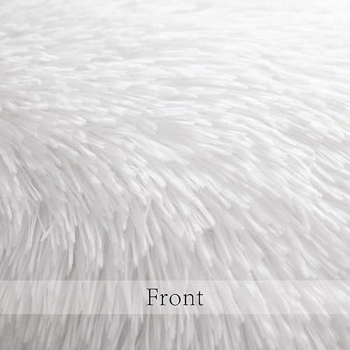 Miniatura 4 de ANRODUO Paquete de 2 fundas de almohada navideñas de lujo de piel sintética, fundas de almohada decorativas de felpa lanuda y esponjosa, estilo