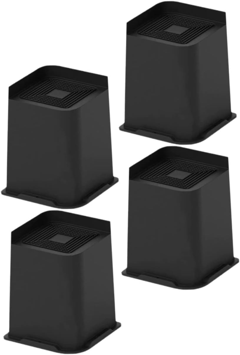 4Pcs Skid Furniture Risers for Sofa Table Chair Legs Durable Rubber Elevators Protects Floors from Damage for Couches Beds Appliances