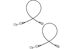 2 Pack Chew Proof Dog Leash Extension, Heavy Duty Metal Cable Extender...