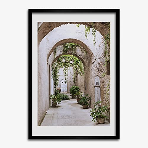 Cadre de peinture photo 50x70 cm Tulup affiche décorative moderne arcade de château bois