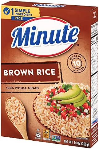 Minute Instant Brown Rice, Whole Grain, Gluten Free, Non-GMO, 14 Ounce Box