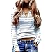 Long Sleeve Tops JUNKE Women Stripe T-Shirt Blouse (M)