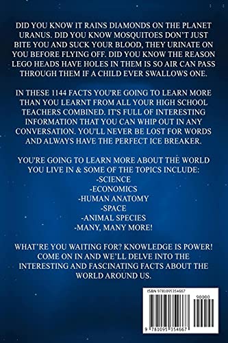 1144 Random, Interesting & Fun Facts You Need To Know – The Knowledge Encyclopedia To Win Trivia (Amazing World Facts Book)