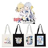 転生王女と天才令嬢の魔法革命 トートバッグ おしゃれ キャンバスバック 大容量 エコバッグ 多機能 通勤 通学 旅行 肩掛けバッグ 男女兼用 手提げ袋 萌えグッズ ギフト プレゼント (1)