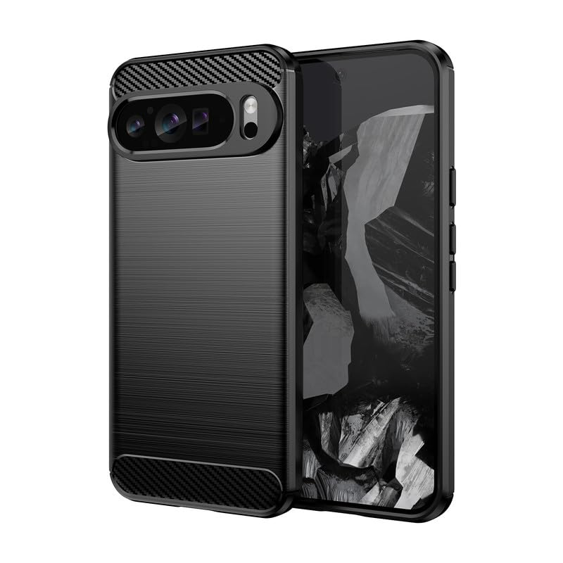 Image of Hybrid Carbon Fiber Back Case for Google Pixel 9 Pro XL (Black)