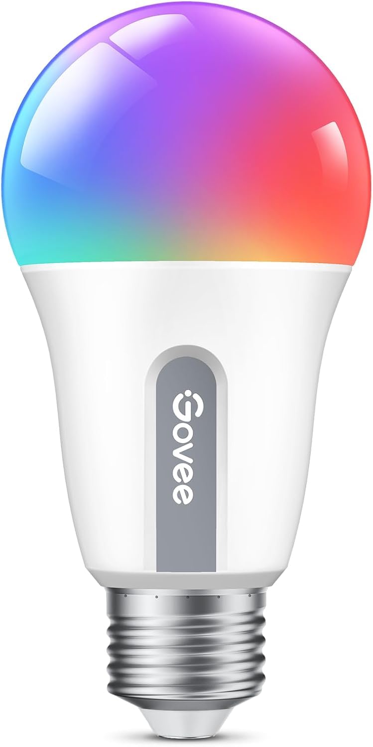 Govee Smart Glühbirne E27, WLAN Lampe RGBWW dimmbare mit 16 Millionen Farben, Smart Bulb Musiksync, 54 Szenen, App und Sprachsteuerung, LED Lampe Funktionieren mit Alexa Google Assistant, 1 Stück