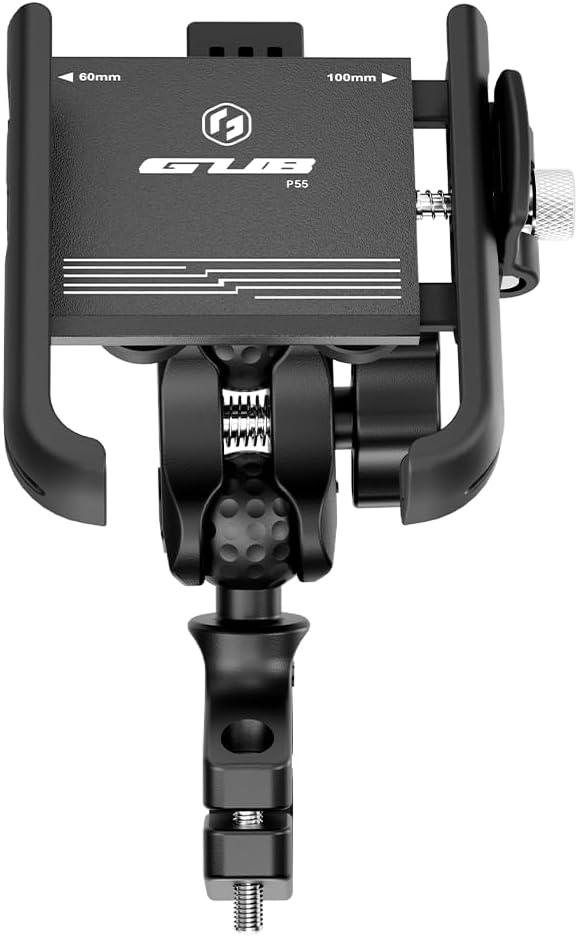 GUB P55 E-Bike Bicycle Motorcycle Scooter Suspension Quick Release Handlebar Phone Mount Universal Ball Adjustable Bike Phone Holder Black