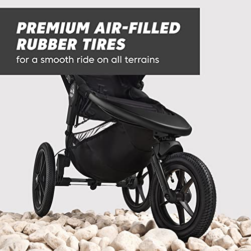 Baby Jogger Summit X3 3-Wheel Jogging Stroller with Hand Brake, One-Hand Compact Fold & All-Wheel Suspension, Midnight Black