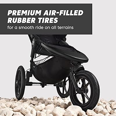 Baby Jogger Summit X3 3-Wheel Jogging Stroller with Hand Brake, Baby Stroller with One-Hand Compact Fold, All-Wheel Suspension for Running, Jogging, and Everyday Outings, Midnight Black