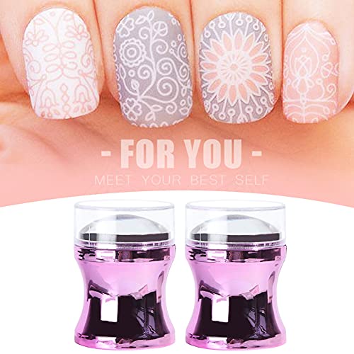 Nicejoy Nail Art Stamper, 2 Stück Metallgriff Nagel Stamping Werkzeug mit Silikonköpfe DIY Maniküre Drucken Zubehör für… – Bild 5