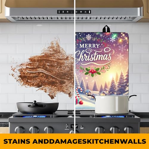 Image of Christmas Stove Top Cover Snowman Stove Top Cover for Home Decoration Kitchen Pad Non-Stick Washable Cooktop Covers Countertop Protector Keep Stove Clean 28 inchx20 inch (Tree)