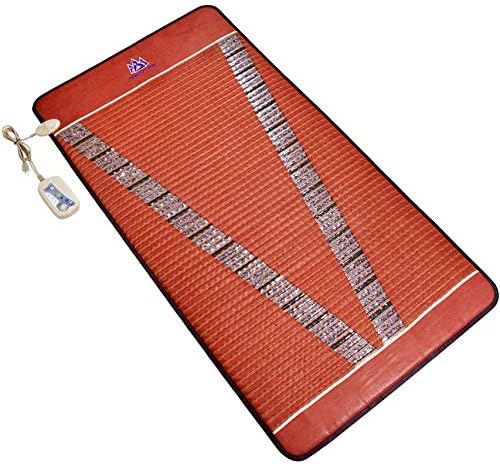 MediCrystal Infrared Heated Stone V-Mat - 75"L x 39"W Single - 75% Amethyst & 25% Tourmaline - Natural Crystals - Adjustable FIR Heating 86°-158°F (30°-70°C) & Bio Stimulation - Negative Ions
