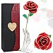 YINXN 24k Gold Rose, Red Gold Plated Rose 24k Gold Dipped Rose Everlasting Long Stem Real Rose with Exquisite Holder,Romantic Gift for Valentine's Day, Anniversary, Birthday and Mother's Day (Red)