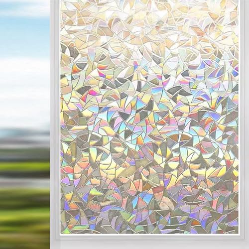 Window Privacy Film, 23.62inX196.85in, Stained Glass Rainbow miniatura 1