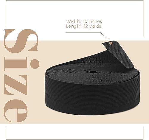 Miniatura 55 de Dreamlover Banda elástica negra, elástica ancha para coser, 5.9 pulgadas x 4 yardas Negro