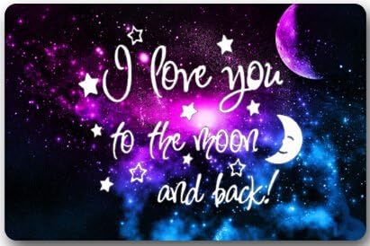 Fashion Machine-washable Indoor/Outdoor Doormat -- I Love You To The Moon And Back Space Nebula Universe Retro Galaxy in the Dark Custom Door Mat/Gate Pad 23.6"(L) x 15.7"(W)