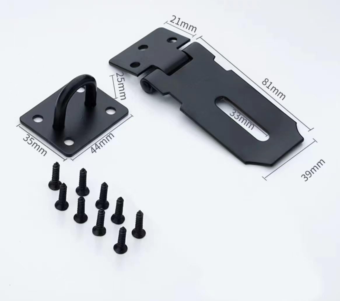 Cerrojo de acero inoxidable resistente para puerta corrediza, fácil instalación, pestillo seguro para puerta delantera, ventana, juego de 2, ideal para seguridad del hogar y hotel (negro, 7,6 cm)