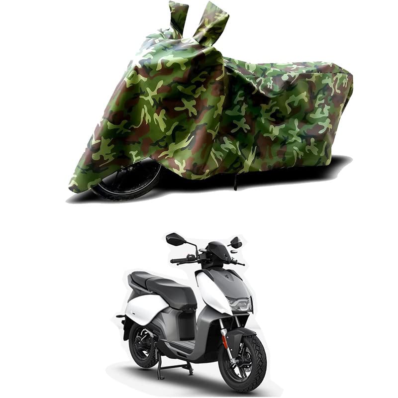 Image of 100% Water Resistant Bike Scooty Two Wheeler Body Cover Compatible for Hero Electric V1 Pro /UV-Rays /Heat Protection /Birds Dropping /Scratchproof /Dust Proof /Waterproof /All Varient[Green MJ]
