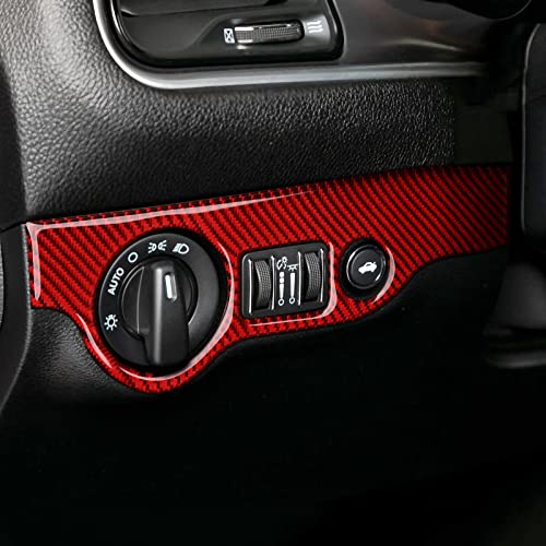 Image of Car Headlight Switch Control Decals for 2011-2023 Chrysler 300 / 300C / 300S / Limited /Touring /Base Accessories Carbon Fiber Interior Stickers