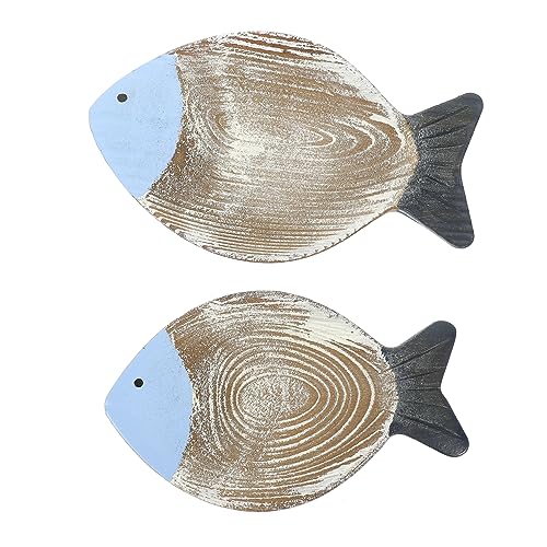 PRETYZOOM Piatti Di Legno Unici A Forma Di Pesce Ornamenti Da Appendere Alla Parete Per Decorazioni Nautiche Decorazioni Eleganti Per La Casa