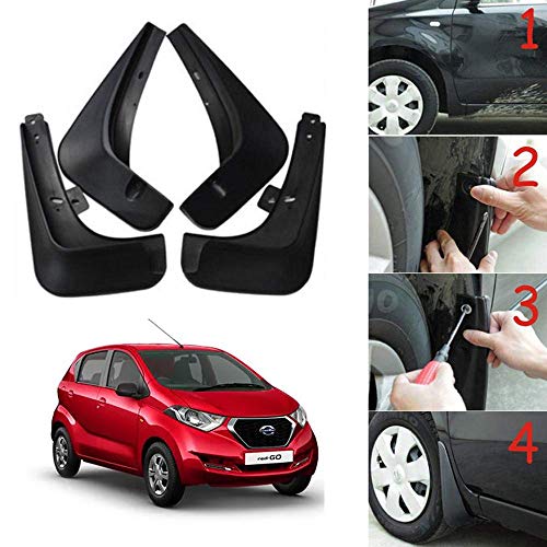 Image of Oshotto (O.E.M Fitting Cup Type) Mud Flap /Splash Guard Compatible with Datsun REDI GO (Set of 4)