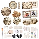 Zeadylaris Wood Burning Kit for Beginner- 156Pcs All-in-One Wood Burning Tool Pen Adjustable Temperature Wood Burner Kit Crafts Gifts for Adults & Teens DIY Paintings Dog Name Doorplate Decorations