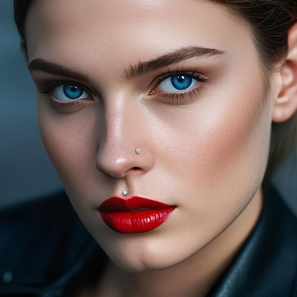 Stainless Steel 20G 18G Nose Rings Hoop and Nose Studs Sets Piercings Jewelry for Women and Men Hinged Clicker Segment Nose Rings Hoop Helix Cartilage Daith Tragus Sleeper Earrings