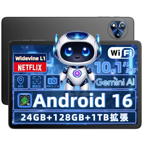 �y�^�u���b�g 10�C���` Android 16�z UBDXBD T30 Android 16 �^�u���b�g WiFi���f�� 24GB+128GB+1TB�g�� T7250 8�R�A Widevine L1 Netflix�Ή� 1280×800 IPS 6000m