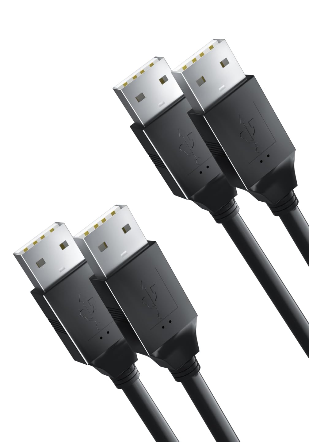 2 Pack 4.3ft/1.3m Type A Male to Type A Male Cable for Laptop Cooling Pads – USB A to USB A Black for Laptop Coolers